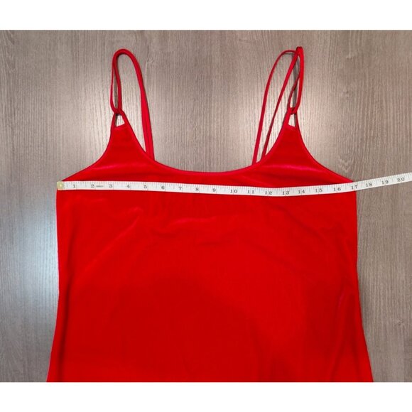 Vintage California Miss Velvet Mini Slip Dress Red Medium Spaghetti Strap - Picture 7 of 10